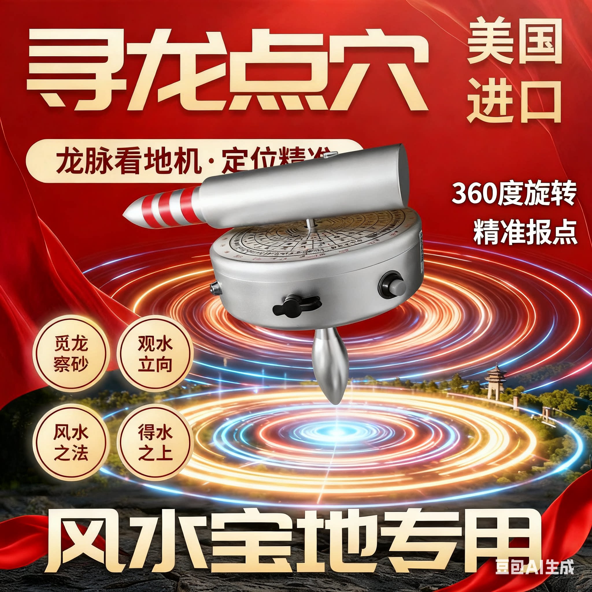 美国子弹头高效率点穴探测器风水金属探测器