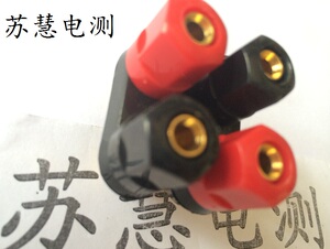 。M4镀金六角型 双位 双排铜接线柱 功放机箱 香蕉插头 4mm端子插