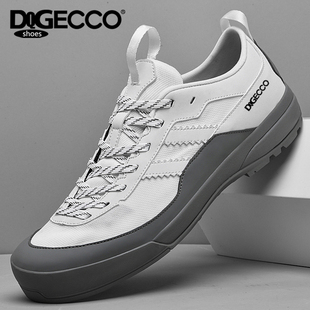 DQGECCO爱步特伦夏季男鞋网面透气牛皮运动跑步鞋男士软底休闲鞋