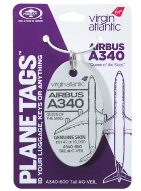 美国Planetags 维珍航空 VARGA 空客A340 飞机蒙皮行李牌钥匙扣
