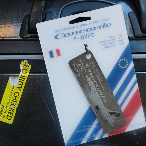 Airlinertags BAC Concorde协和 飞机蒙皮行李牌航空纪念章钥匙扣