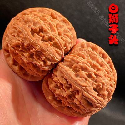 涞水文玩核桃麻核桃精配对白狮子头大官帽磨盘手盘核桃蛤蟆头学生