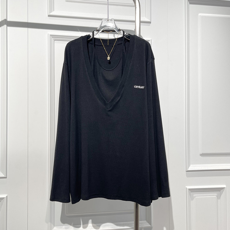 休闲字母宽松显瘦两件套T恤背心