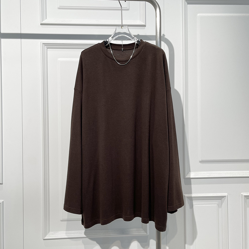 美式休闲风百搭大版中长T恤潮搭