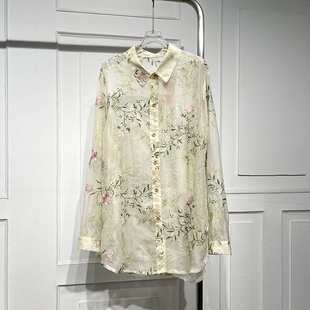 新中式国风精美重工刺绣衬衫女春夏新款轻奢百搭防晒中长上衣