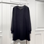 时尚 重工亮钻连衣裙女秋冬新款 百搭宽松遮肉舒适中长卫衣裙潮