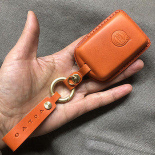 适用沃尔沃XC60钥匙套真皮s90s60xc90XC70 v90s60l车壳包手工牛皮