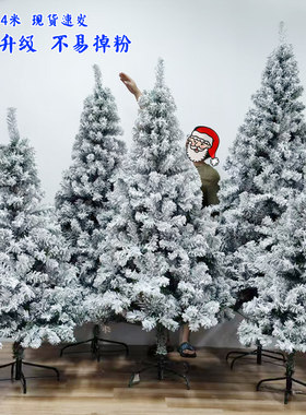 圣诞树植绒落雪树加密仿真雪松