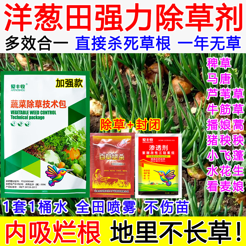 洋葱除草剂洋葱田苗后除草专用药强效死根烂根封闭不伤苗禾阔双除