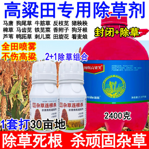 高粱专用除草剂高粱苗后除草剂封闭式除草死根亡不伤高粱禾阔双除