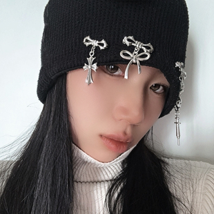 个性 蝴蝶结十字架胸针女小众设计感高级轻奢气质百搭时尚 别针配饰