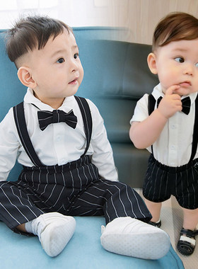 男童西装夏款宝宝1周岁礼服春秋1抓周衣服婴幼儿童生日绅士套装潮