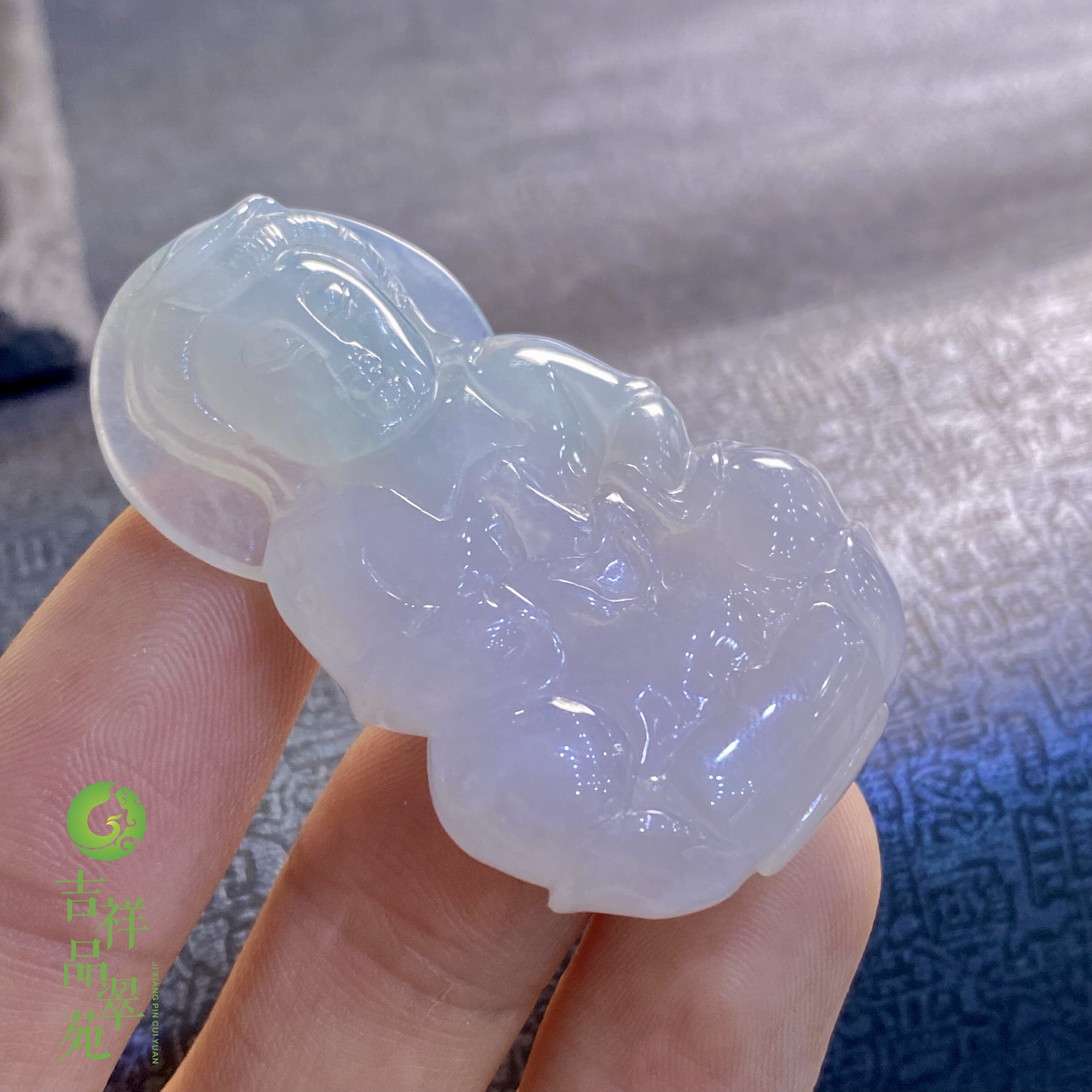 缅甸天然翡翠A货冰细糯种翡翠厚装观音挂件精品玉石翡翠吊坠男女
