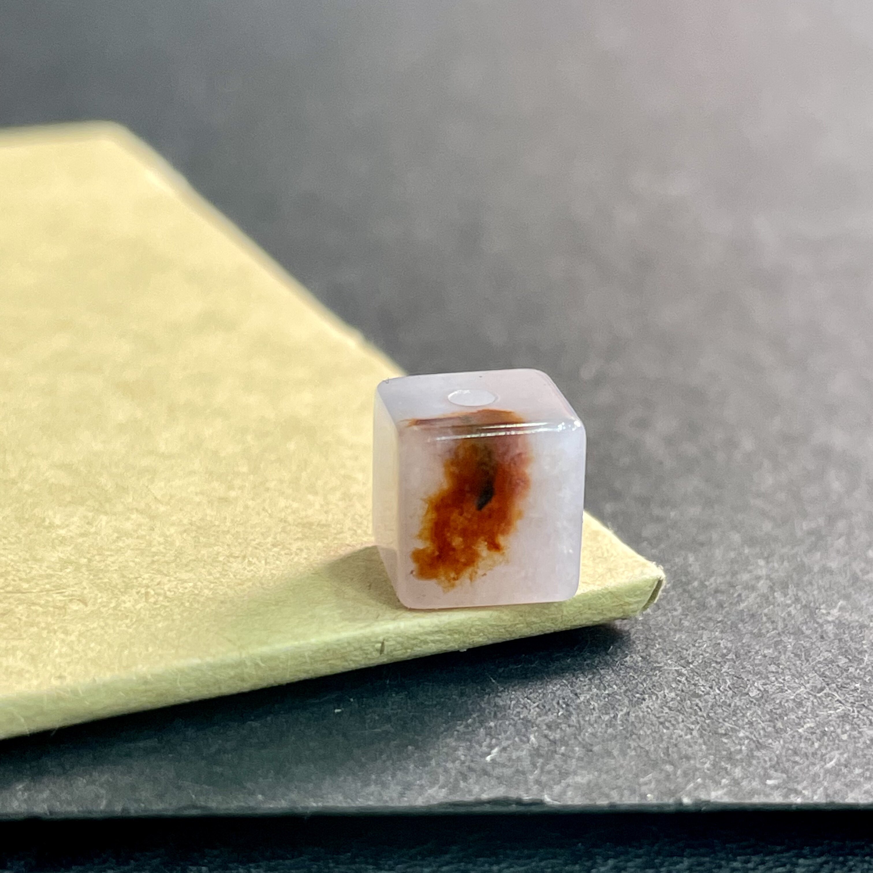 缅甸天然翡翠A货冰细糯种特色料红翡粉紫底方形多宝配珠桶珠玉石