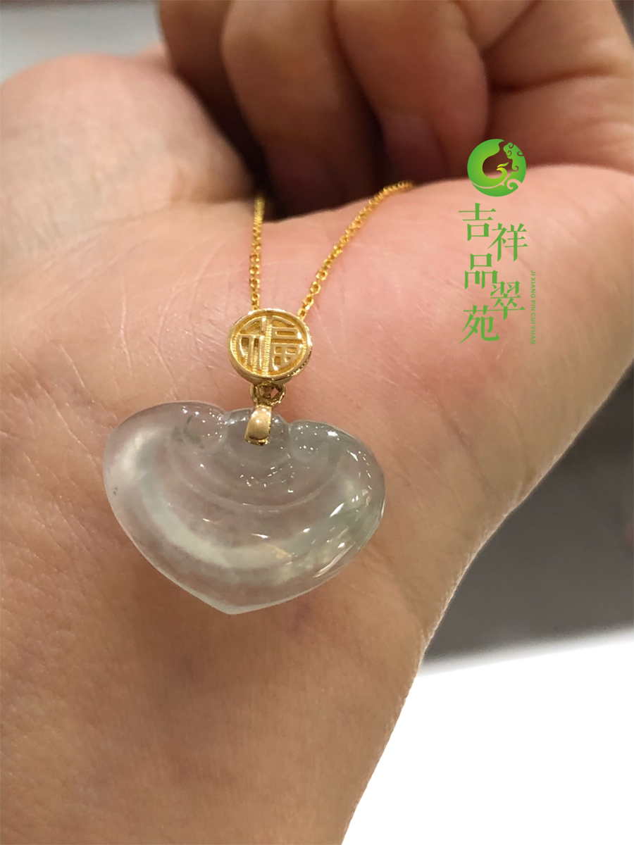 吉祥翠玉佛a货冰种18k挂件如意头