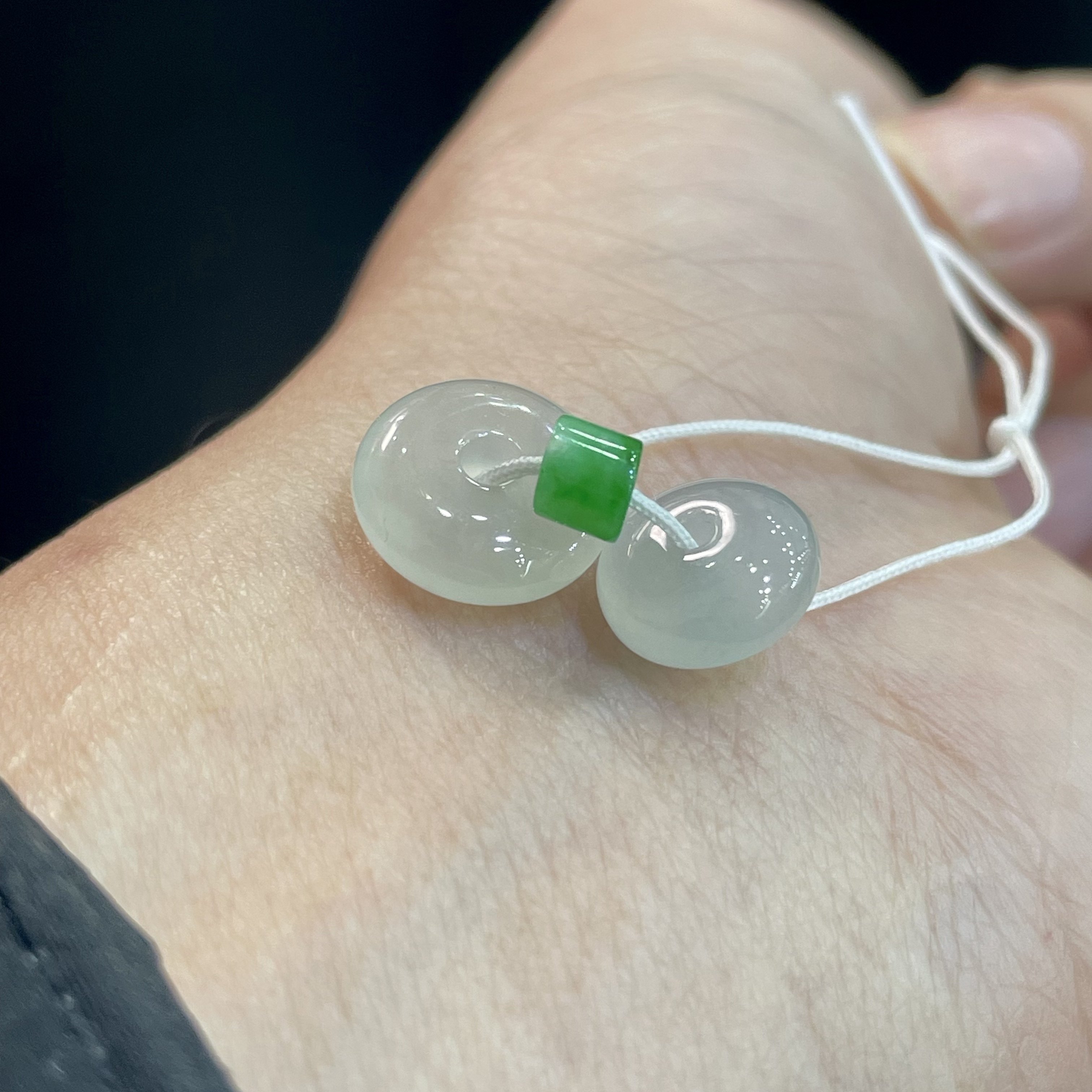 缅甸天然翡翠A货冰起胶感晴底翡翠多宝鼓珠配珠隔片裸石一组玉石