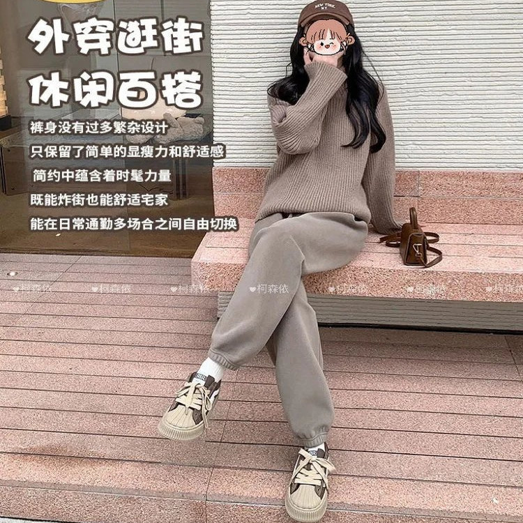 高克重加厚卫裤 一条抵多条任性穿搭 爆款束脚加厚双面奥利绒