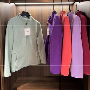 捡漏！断色清 冬季保暖加厚摇粒绒加长毛绒外套 立领女棉服