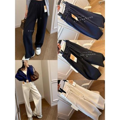 包邮 很牛一体绒800G加厚 一条过冬的女士雪花绒浮雕肌理阔腿裤