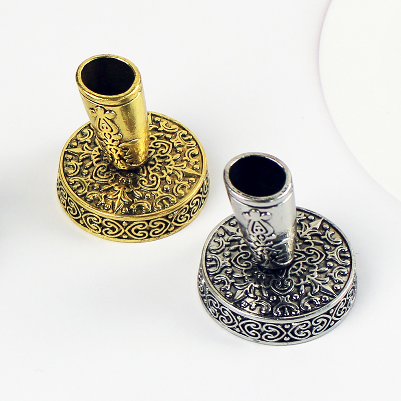 菲比羽墨 羽毛蘸水钢笔座金属雕花笔插欧式英伦复古浮雕立体摆件