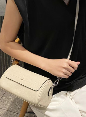 贝尔正品新款头层牛皮斜挎包鳄鱼纹女式单肩包真皮女包3724