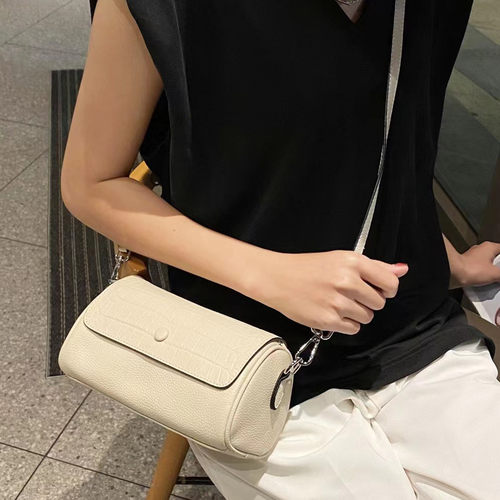 鳄鱼纹真皮女包贝尔单肩包