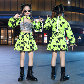 女童爵士舞服装 嘻哈潮服秋冬少儿模特走秀套装 jazz露脐街舞演出服