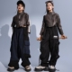 爵士舞女童潮服儿童hiphop街舞演出服帅气皮夹克女孩走秀嘻哈套装