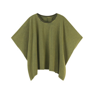定制女装 棉莫代尔竹纤维短袖一片式不规则下摆宽松上衣0575