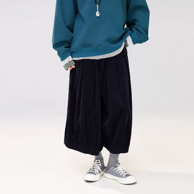 定制女装 长绒棉大豆纤维阔腿裤灯芯绒平绒高腰长裤0913