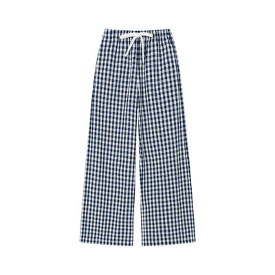 呼呼huhoo棉亚麻混纺休闲裤撞色