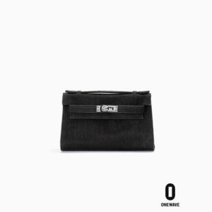 Margin Goods新款女士包包印花手提包复古百搭黑色小方包