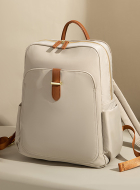 廿下简约15寸电脑包女牛津布双肩包2023春夏复古旅行背包