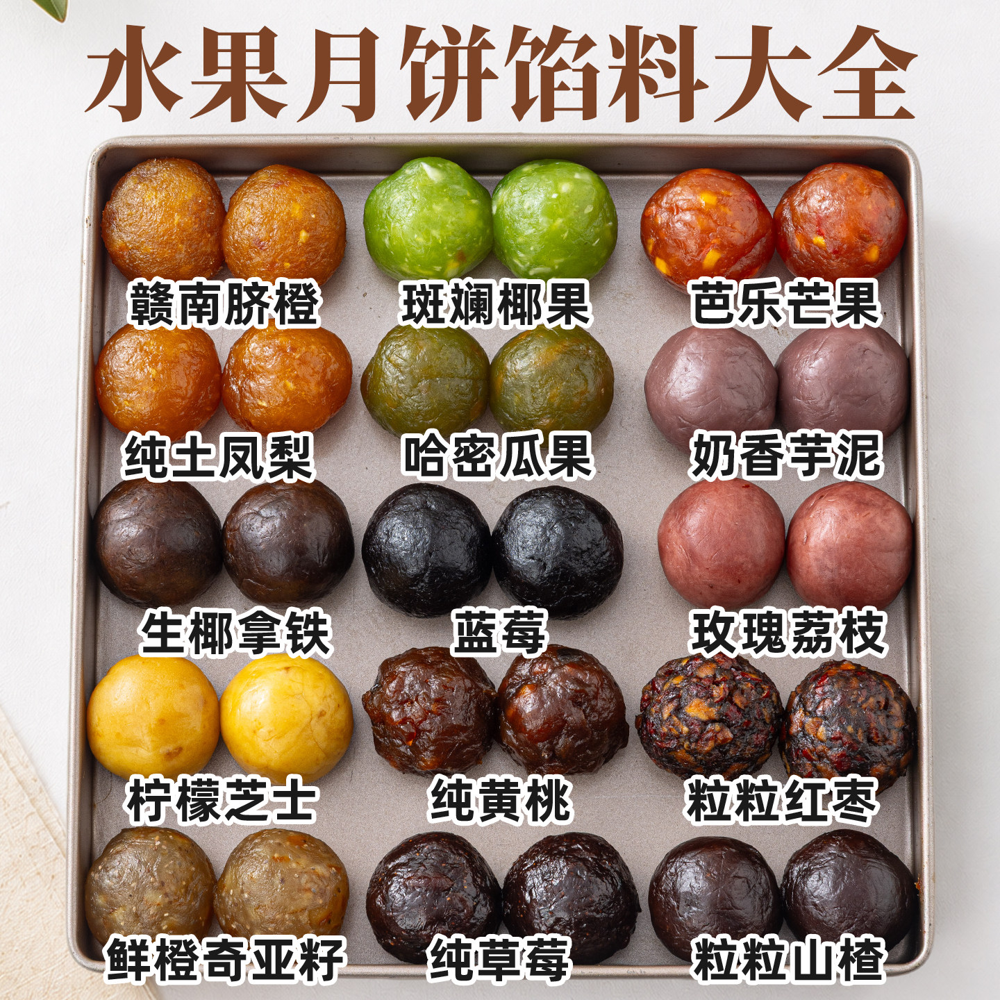 水果月饼馅料冰皮月胼专用材料凤梨红枣泥椰蓉山楂斑斓椰果哈密瓜