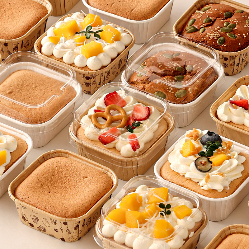 纸杯蛋糕纸托杯子带盖枣糕面包烤箱专用小蛋糕盒包装防油烘焙模具