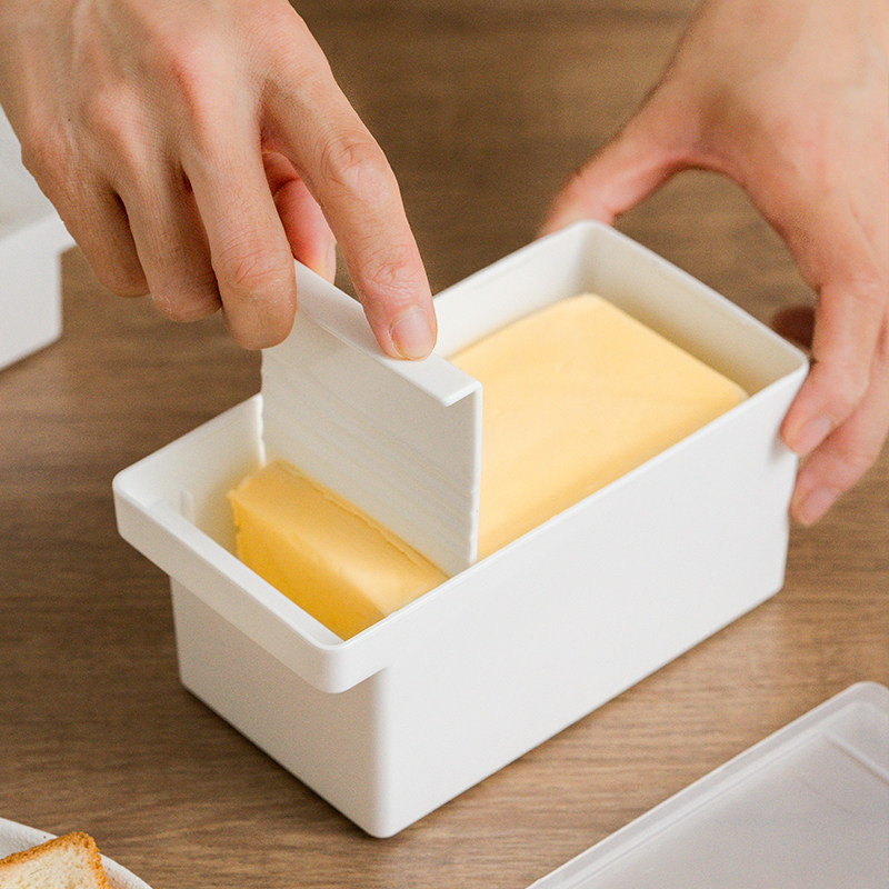 黄油切割储存盒收纳盒子保鲜盒食品级冰箱专用塑料盒带盖奶酪芝士