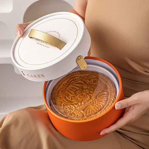 大月饼包装盒礼盒子袋品空1一斤定高档广式半送500g中秋2026制