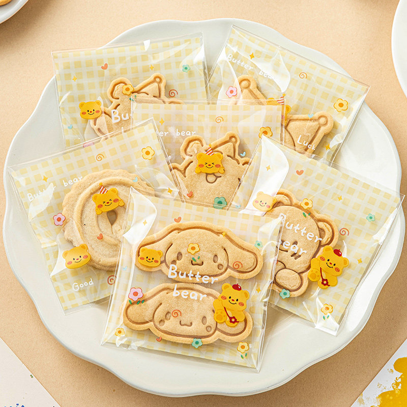 饼干包装袋自封粘曲奇雪花酥单独立小的盒子糖果烘焙零食品点心桃