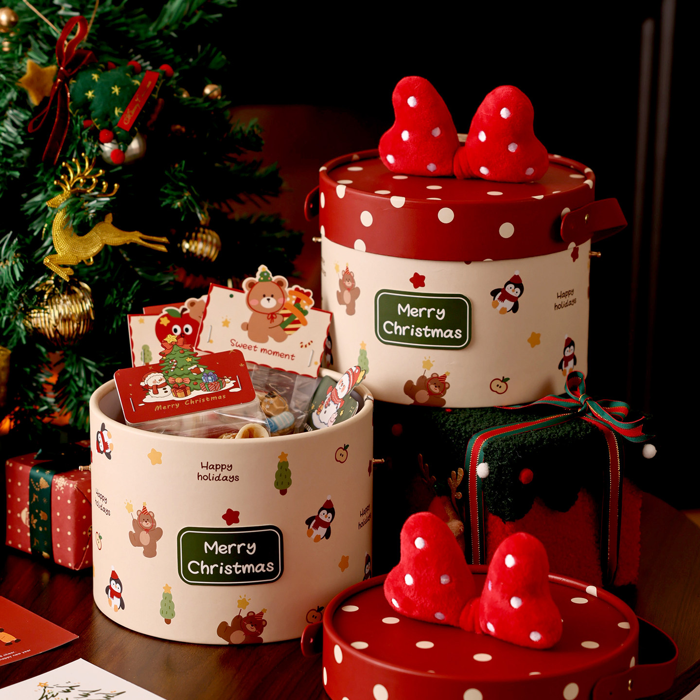 圣诞节礼物盒礼品儿童平安夜苹果袋伴礼打包饼干糖果零食包装大号