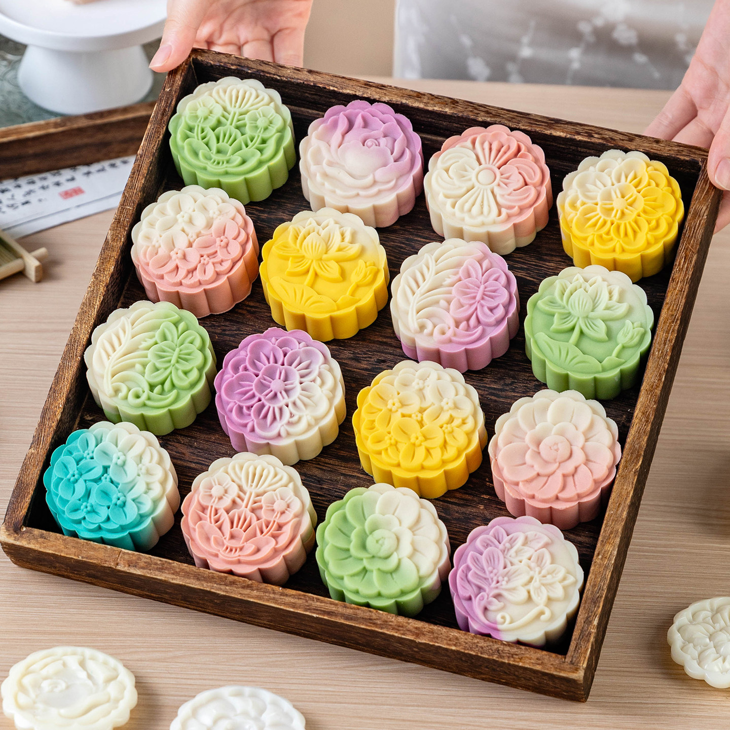 2026新款花朵月饼模具手压式家用50g75克工磨食品级冰皮糕点烘焙