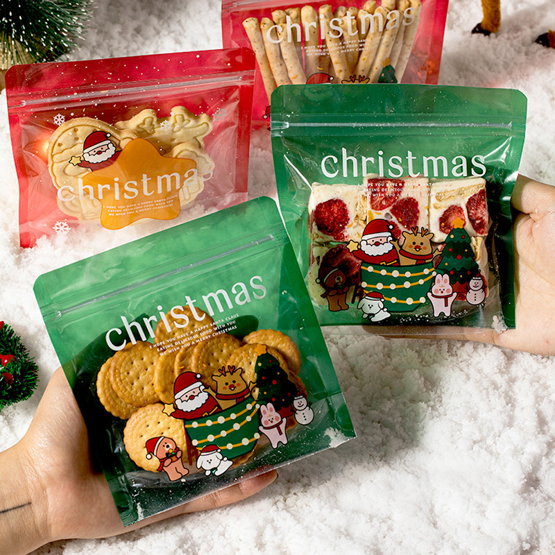 圣诞饼干包装袋自封密曲奇糖果雪花酥零食品小单独礼盒糖霜子烘焙