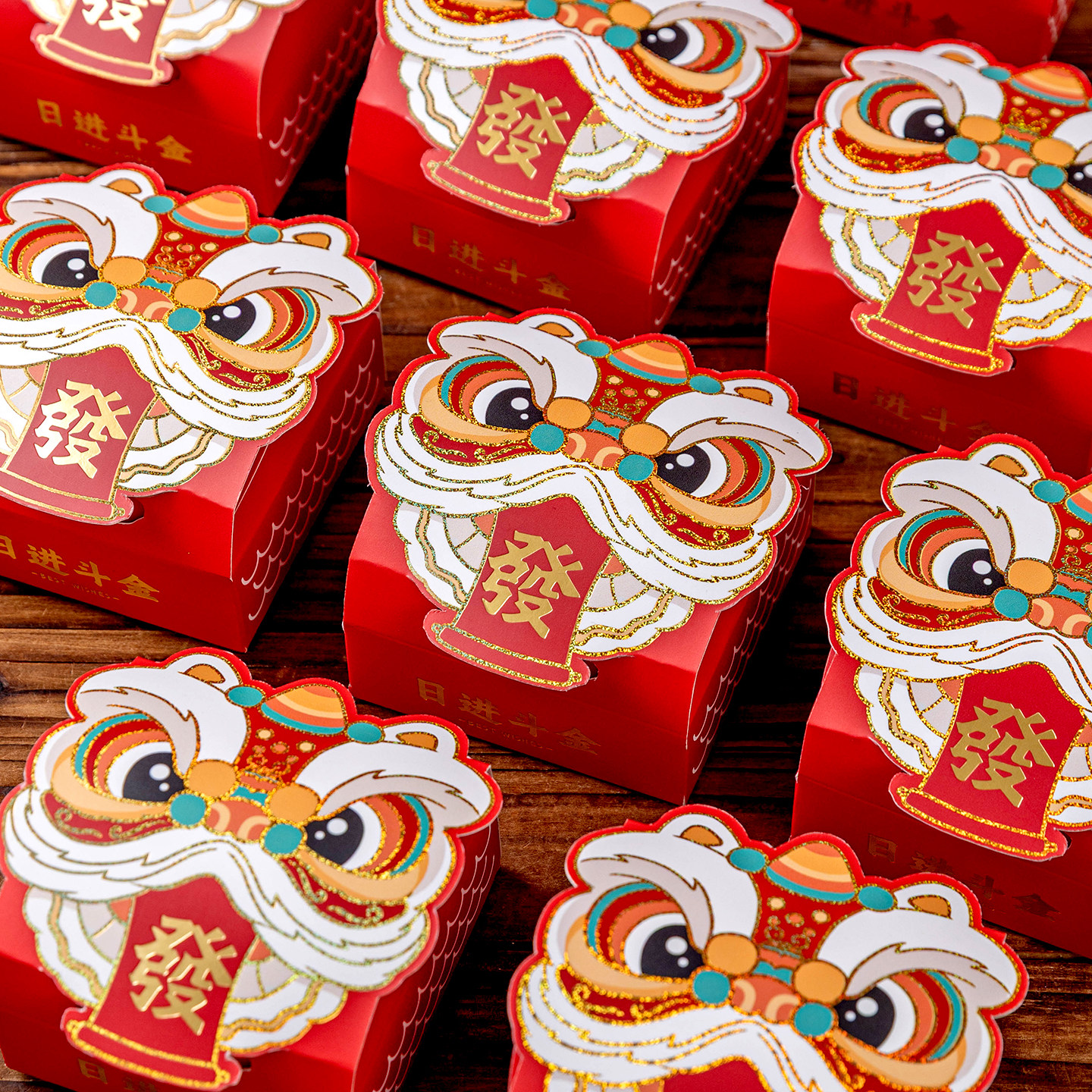 新年礼盒包装雪花酥太妃糖袋牛轧烘焙饼干小打包空盒醒狮2026过年