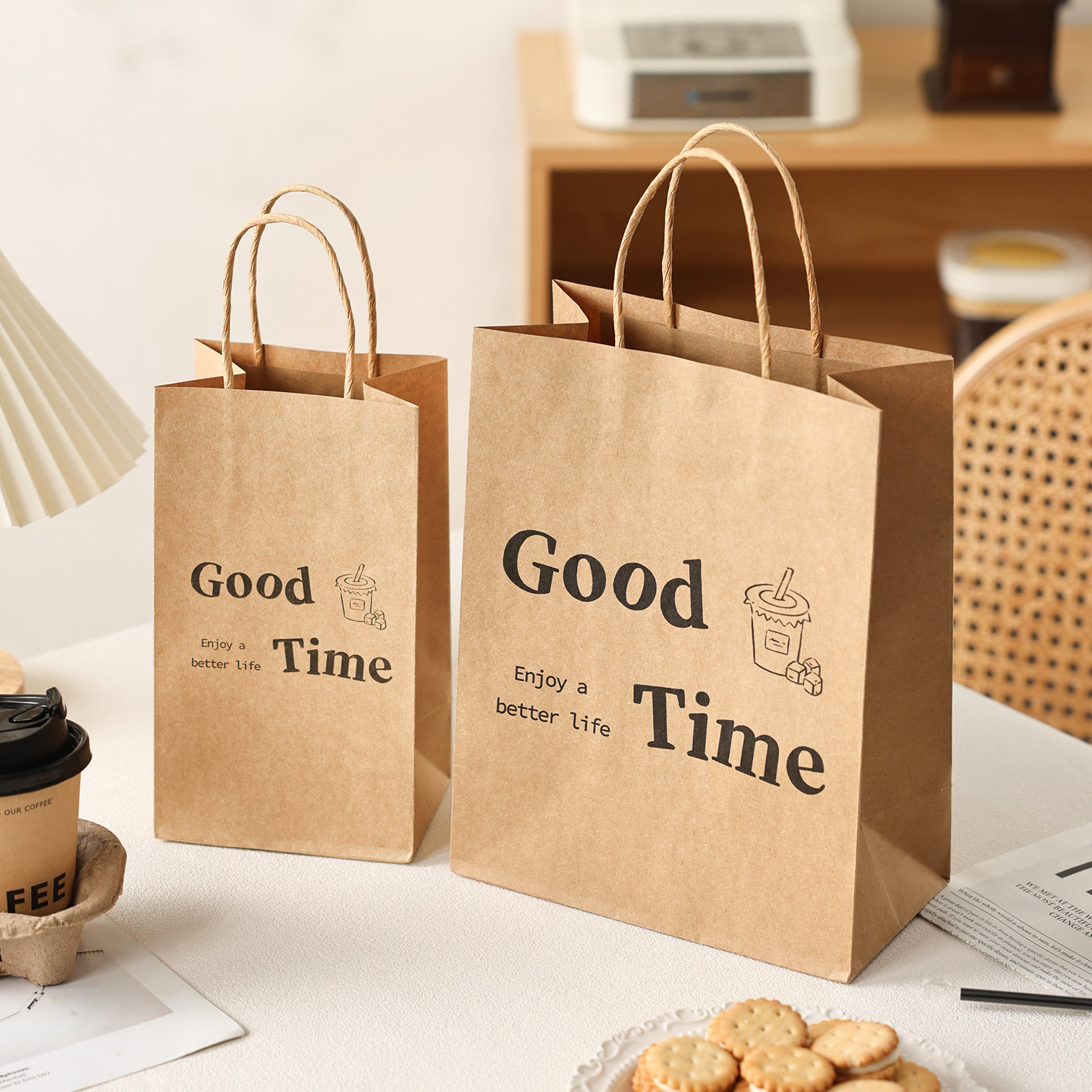 牛皮纸袋子礼品袋礼物伴手礼手提袋小号喜糖高级感包装袋生日空大