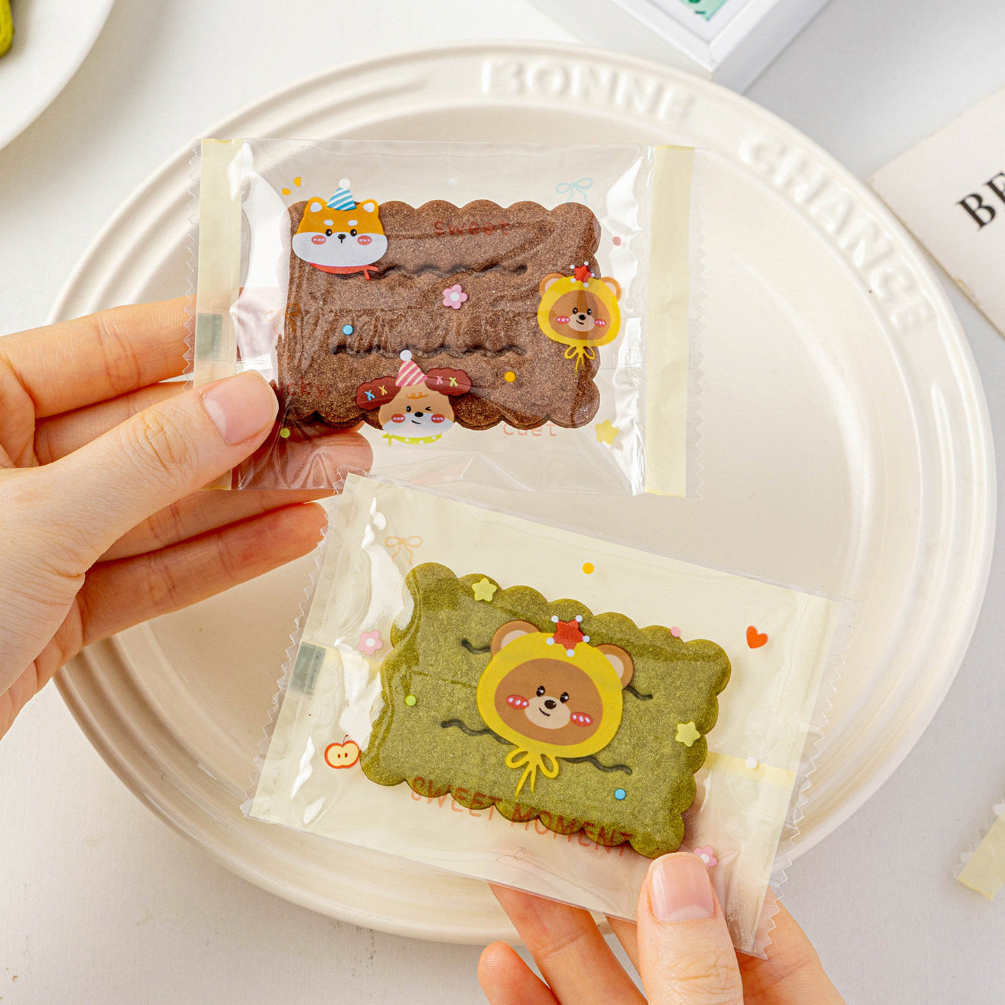 曲奇饼干包装袋机封口自密单独小雪花酥子的太妃牛轧糖果盒烘焙打