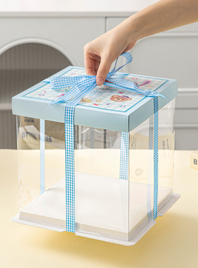 六一儿童节蛋糕盒子包装透明礼品礼物空零食空箱子单套打包寸八6