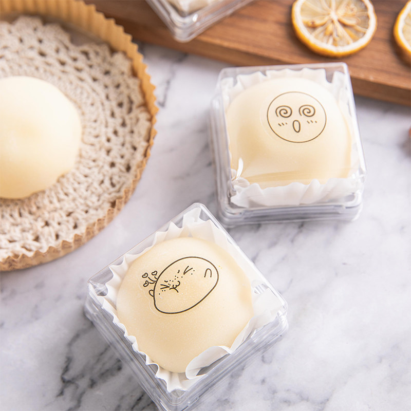 雪媚娘包装盒子 吸塑盒打包盒纸托单个3粒4粒6方形球形圆形烘焙