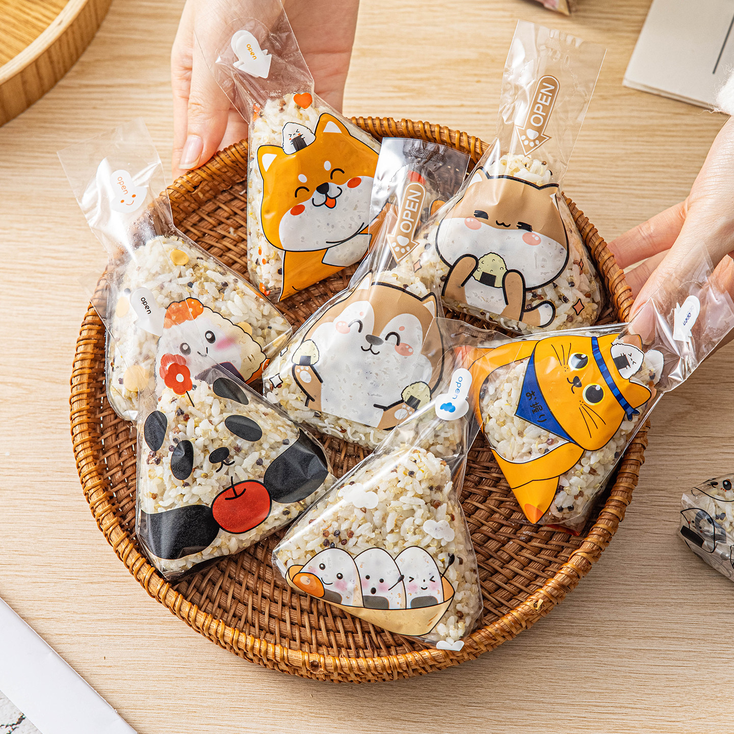 日式三角饭团包装袋专用食品级糯米可微波饭团纸模具打包自制海苔