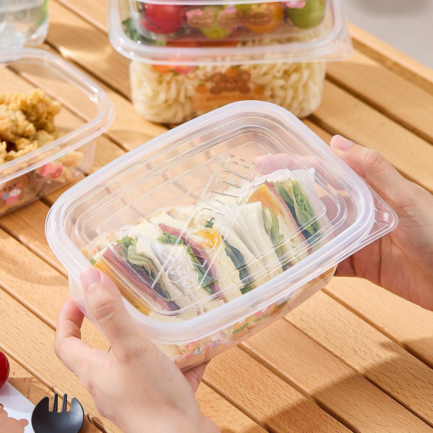 一次性餐盒打包饭pp可微波炉加热