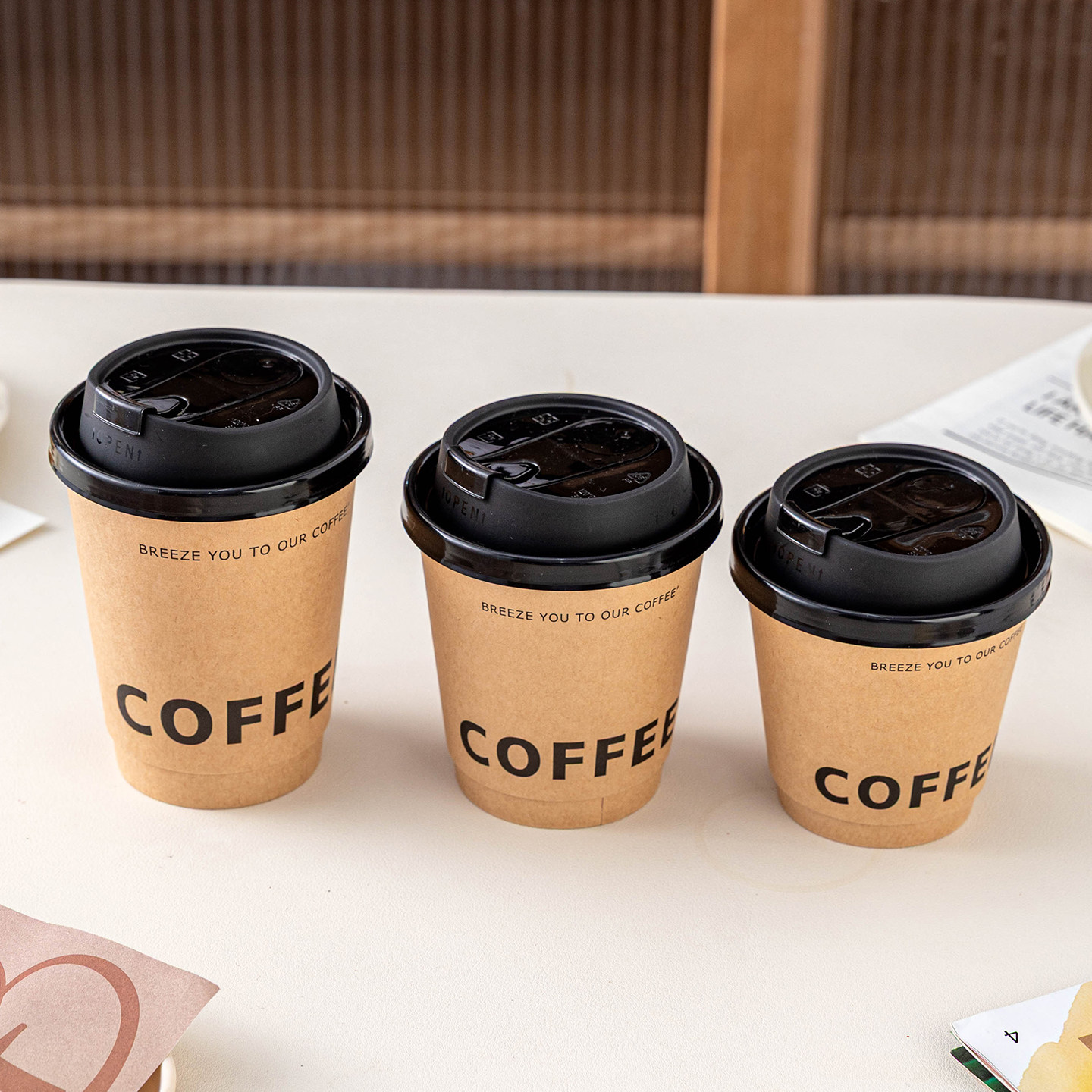 咖啡杯子一次性纸杯家用加厚食品级带盖豆浆热饮高级感档精致外带