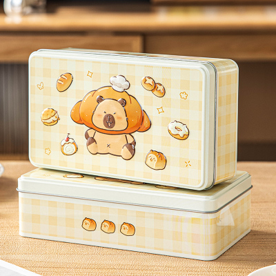 长方形铁盒收纳马口铁小ins风糖果曲奇饼干卡通子空礼品礼物儿童
